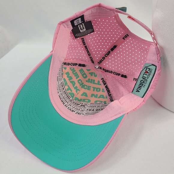 NWT FIFA World Cup 26 Pink Water-Resistant Cap With Adjustable Back main image 6